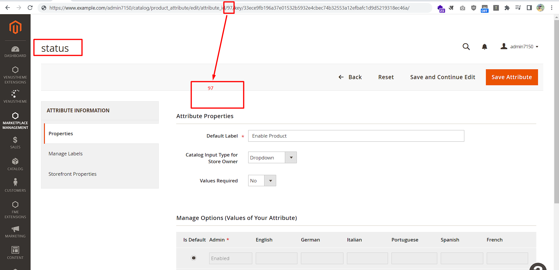 Find Status Attribute ID Find Status Attribute ID